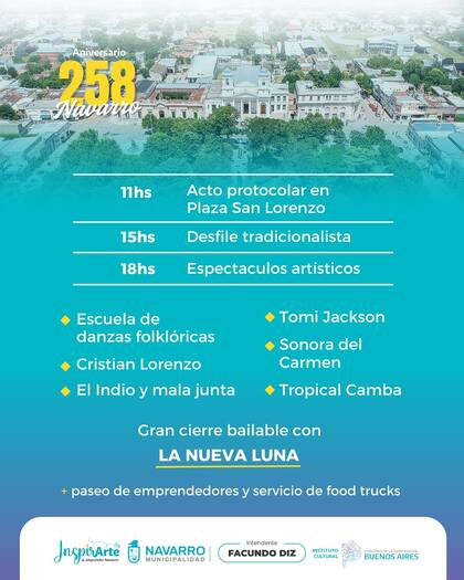 El municipio de Navarro hará una celebración por el aniversario fundacional del partido