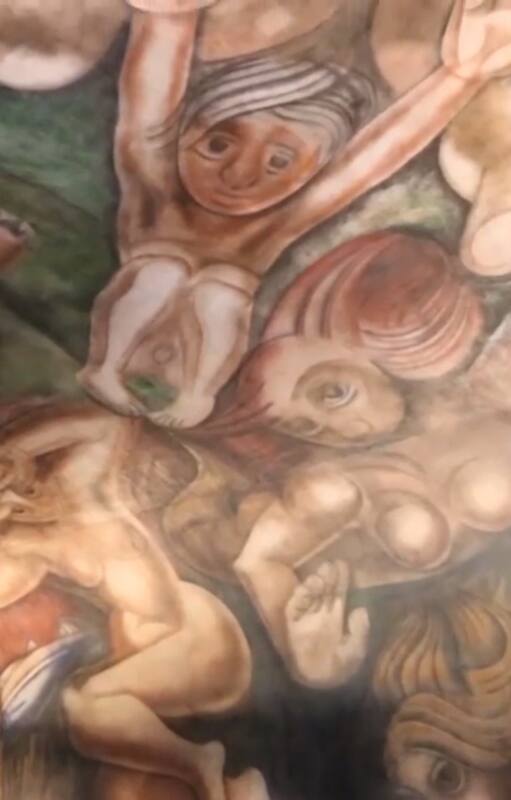 El mural de David Siqueiros, Ejercicio plástico, pintado en el sótano de la quinta de Natalio Botana se encuentra restaurada en la Casa Rosada