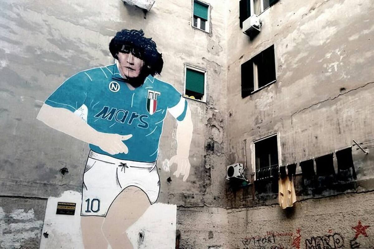 El mural de Diego Maradona en Nápoles