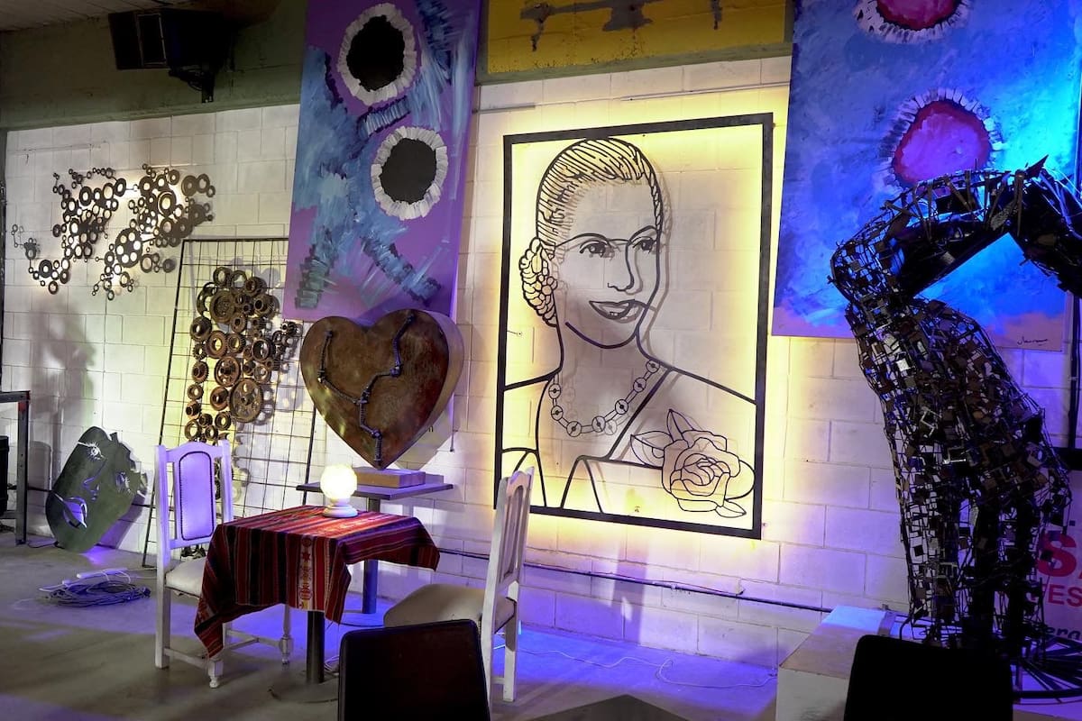 El mural de Evita realizado por Alejandro Marmo