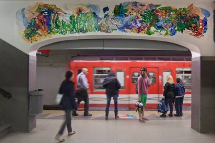 El mural de Ignacio de Lucca en el Subte