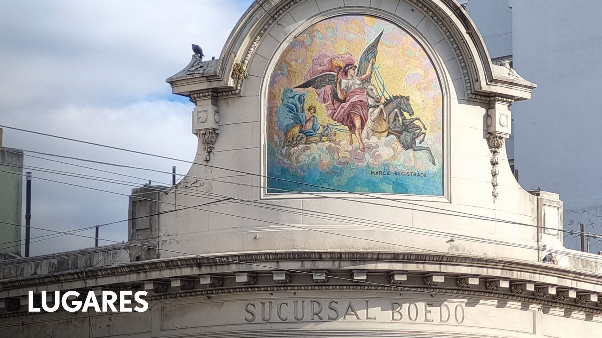 El mural del carro con una figura alada hacía las veces de "logotipo" de la Casa Dell'Acqua.