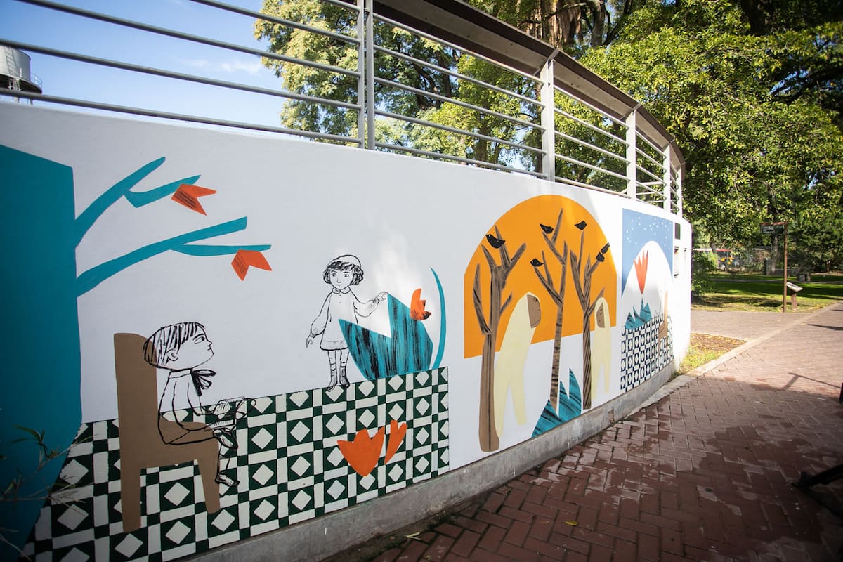 El mural de Isol está inspirado en la infancia de Borges