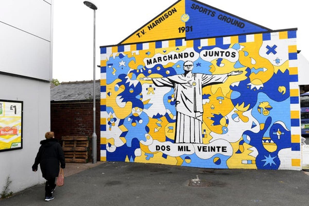 El mural dedicado a Bielsa en Oldfield Lane, Wortley, Leeds.