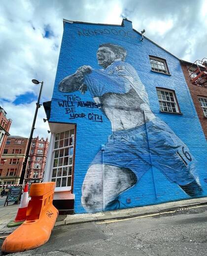 El mural en homenaje al argentino