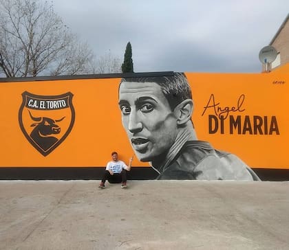 El mural que Griffa dedicó a Ángel Di María