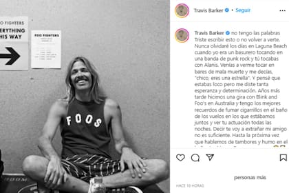 El músico dejó un desgarrador mensaje (Foto Instagram @TravisBarke)