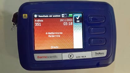 El narcotest corroboró que el contenido del bidón era metanfetamina