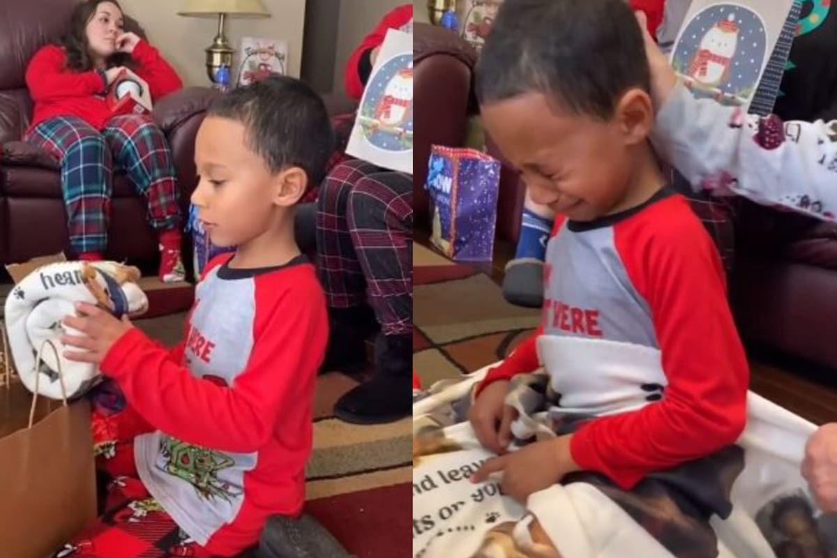 El nene que recibió un especial regalo para recordar a su perrito y superó las cinco millones de visualizaciones. Imagen: @Kiddmanhelsen