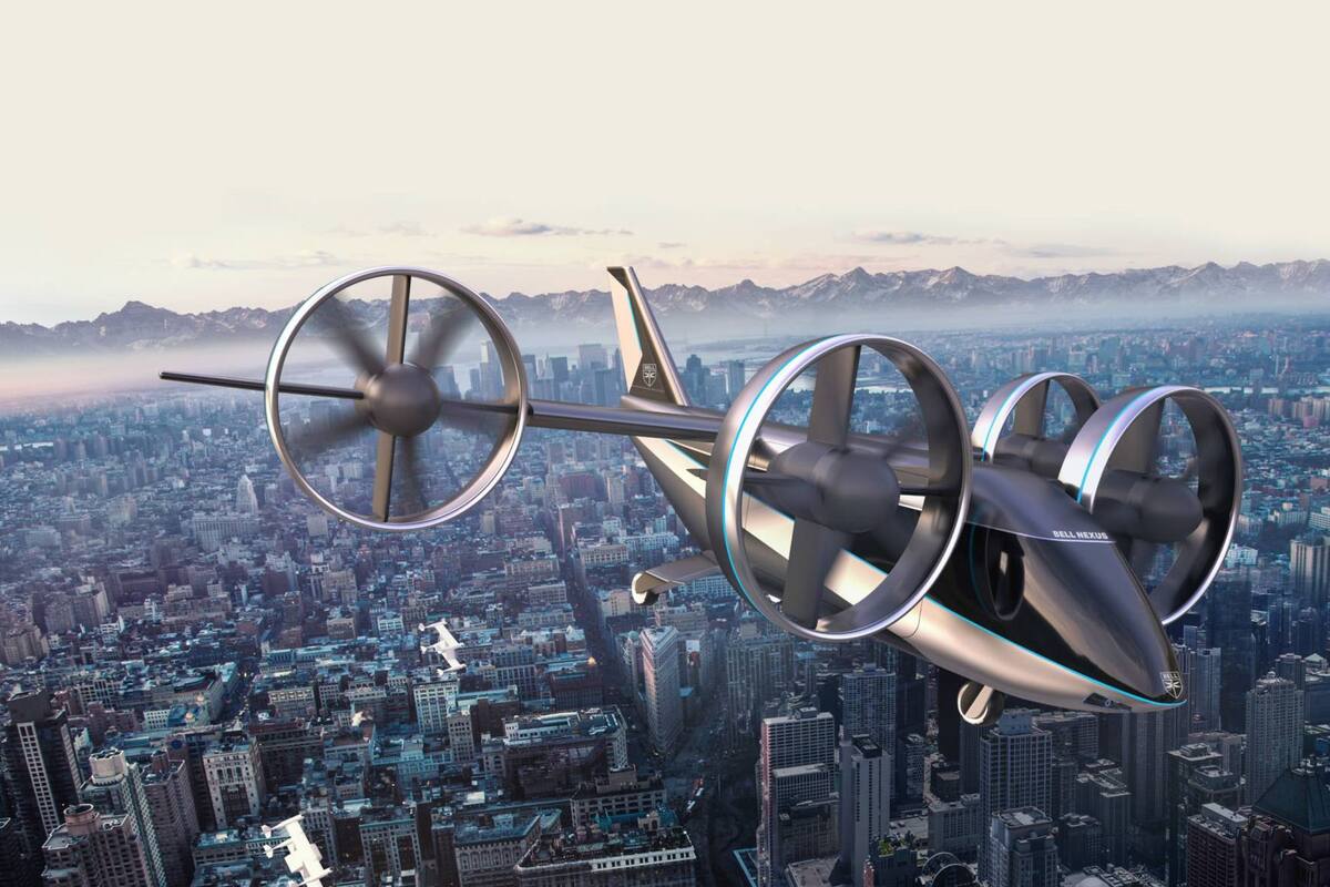 El Nexus 4EX, de la compañía estadounidense de helicópteros Bell, se empezará a probar este año en Dallas y Los Ángeles (transportando materiales, no personas)