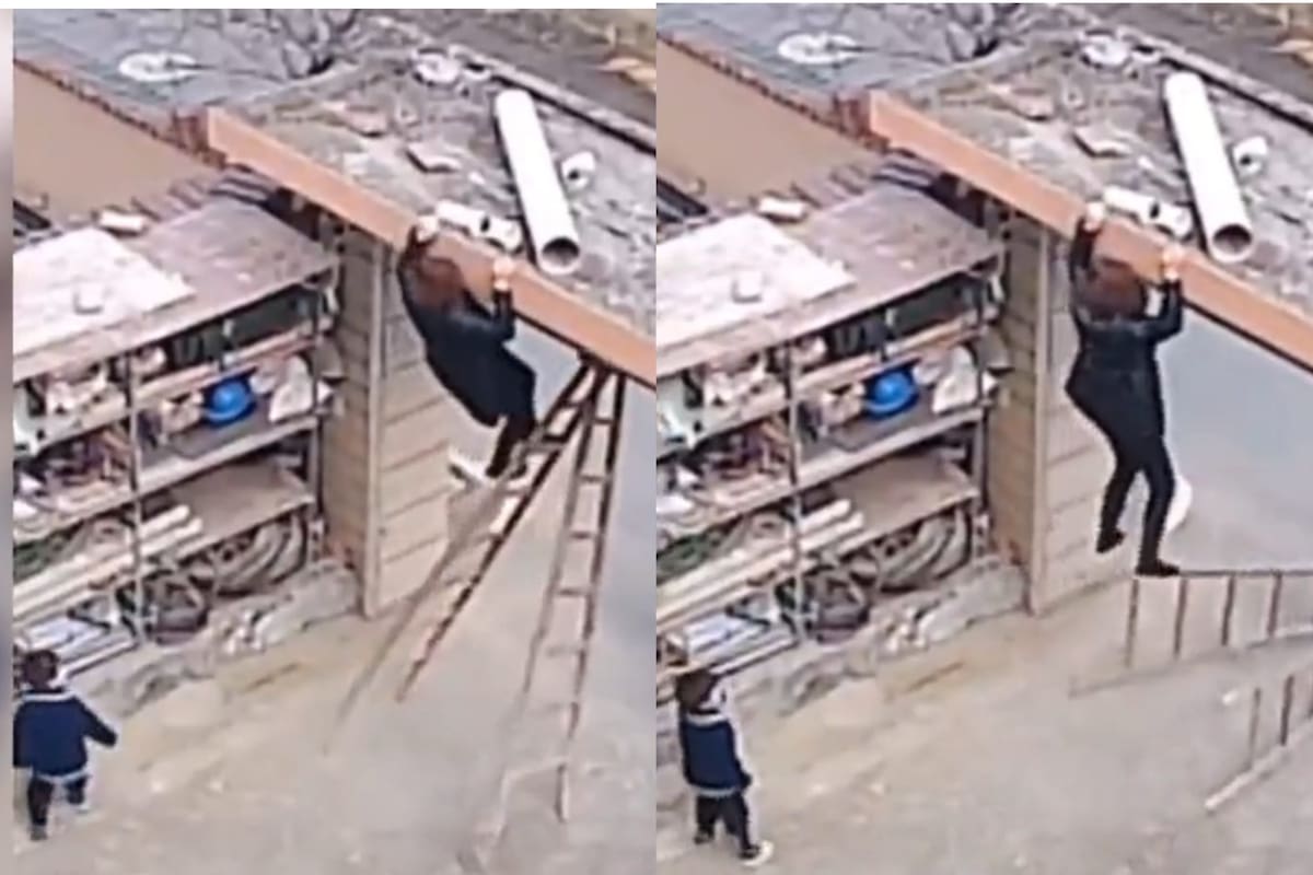 El niño ayudó a su madre ante el desfavorable escenario y se volvió viral en las redes sociales