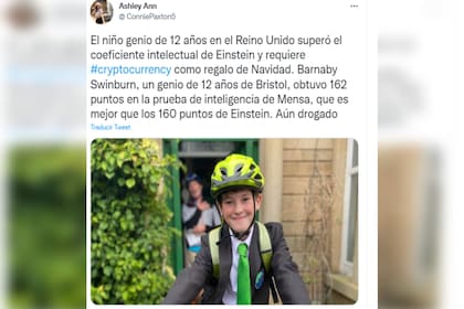 El niño de 12 años quiere ser programador. Foto Twitter @ConniePaxton5