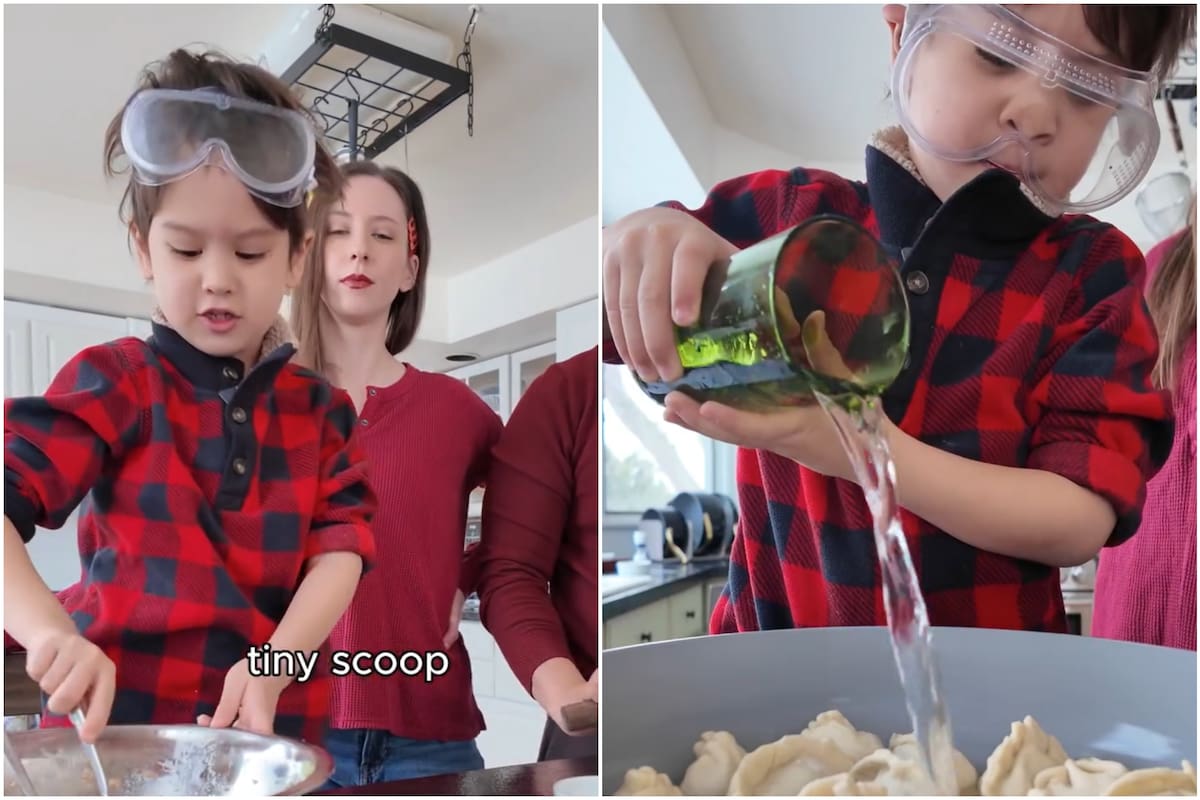 El niño de 4 años que es famoso en las redes por cocinar, enseñó a hacer dumplings para el Año Nuevo Chino