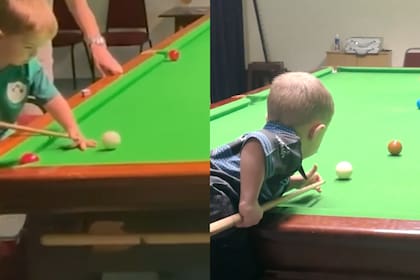 El niño que rompió un record al jugar al billar.