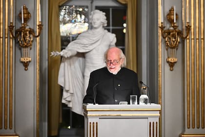 El Nobel de Literatura László Krasznahorkai, en Estocolmo