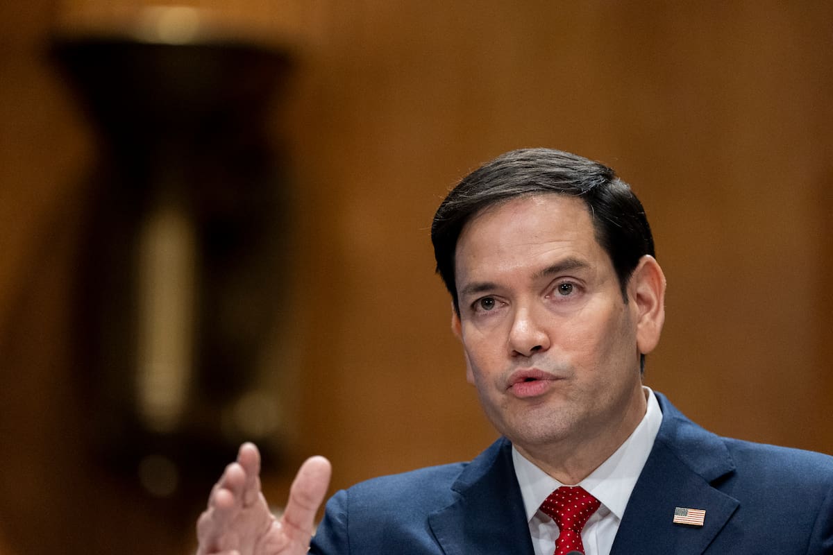 El nominado por el presidente electo Donald Trump para secretario de Estado, Marco Rubio, en su audiencia de confirmación en el Congreso en Washington el 15 de enero del 2025