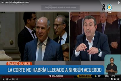 La cobertura del fallo de la Corte Suprema de Justicia en la pantalla de la TV Pública