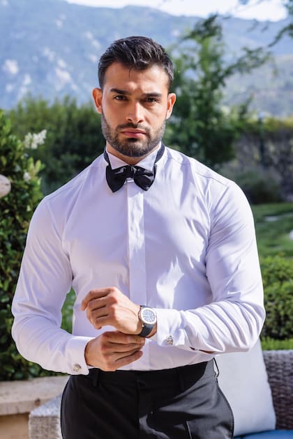 El novio minutos antes de la ceremonia.