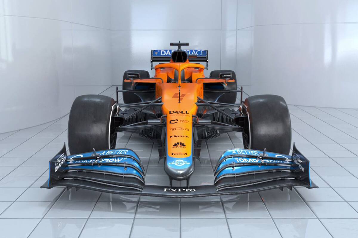 El nuevo auto de McLaren-Mercedes para la temporada 2021 de la Fórmula 1
