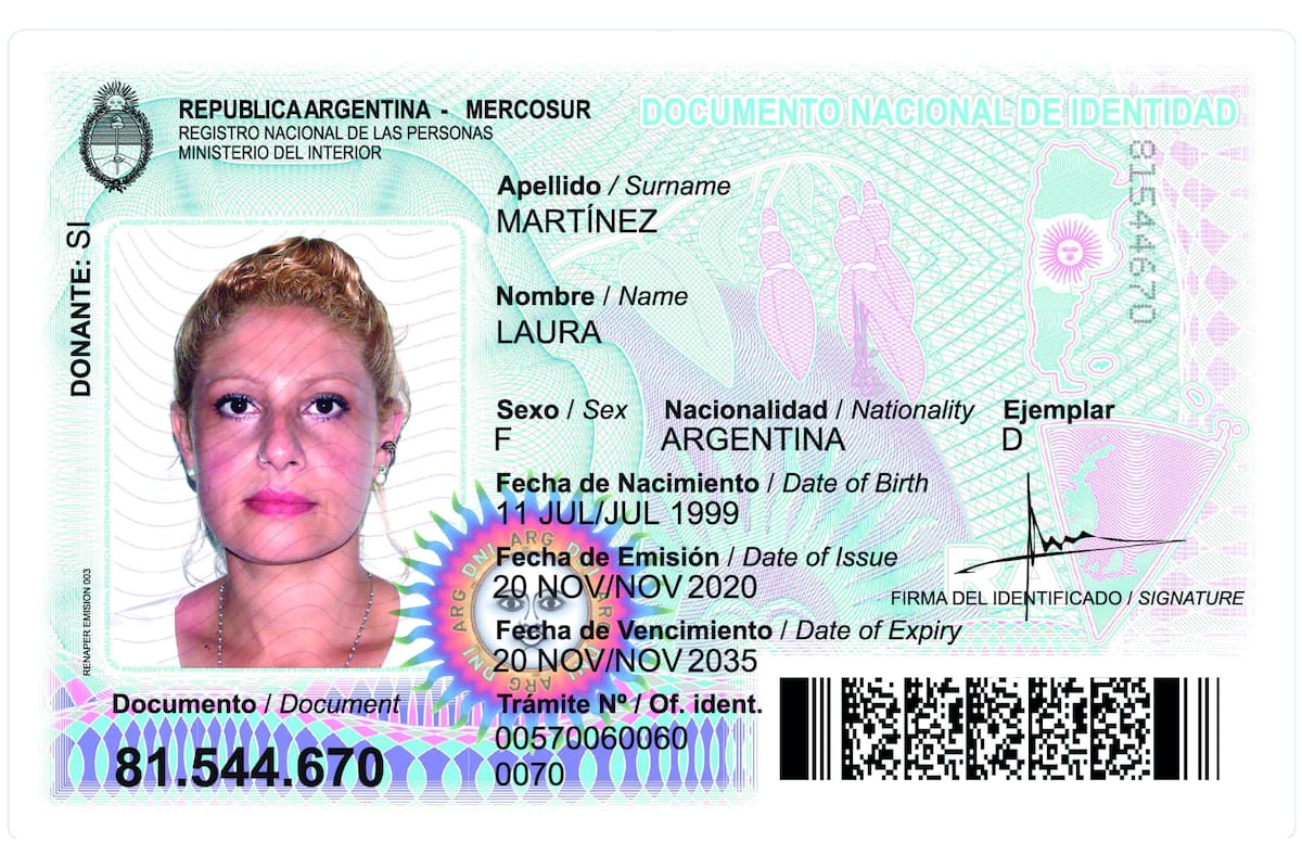 El nuevo DNI incluye un mapa ampliado de la Argentina que incorpora la plataforma binacional