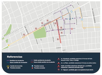 El nuevo esquema modifica sentidos de circulación, incorpora restricciones para estacionar y altera parte del recorrido y las paradas de la línea 2