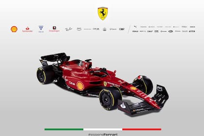 El nuevo Ferrari F1-75 con el que la escudería competirá en el Mundial 2022 de Fórmula 1, con los pilotos Carlos Sainz y Charles Leclerc