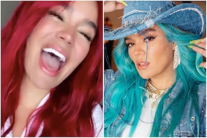 El nuevo look de Karol G con el cabello rojo (Crédito: Instagram)