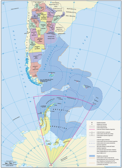 El nuevo mapa oficial de Argentina.