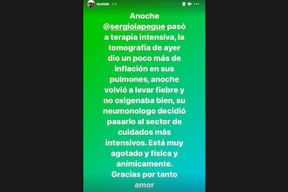 El nuevo mensaje que la mujer de Sergio Lapegüe escribió en sus redes sobre la salud de su marido