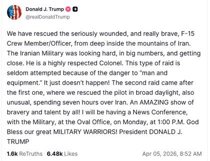 El nuevo posteo de Donald Trump en Truth Social.