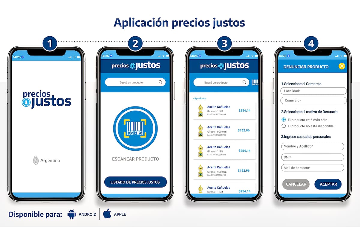 El nuevo programa Precios Justos incluye una aplicación a través de la cual los consumidores podrán realizar un seguimiento de los productos.