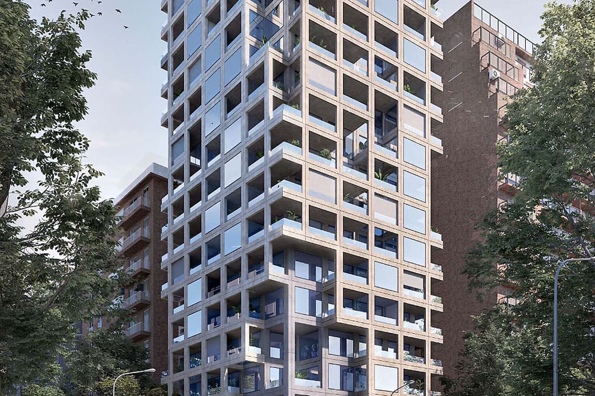 El nuevo proyecto de 19 pisos se encuentra en la zona conocida por sus extensas áreas verdes
