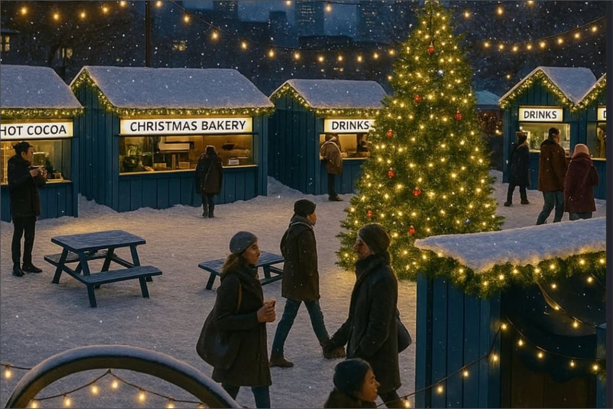 El nuevo pueblo navideño de Nueva York albergará vendedores de comida, tiendas navideñas y activaciones emergentes interactivas