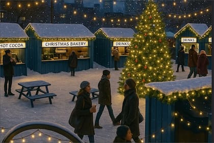 El nuevo pueblo navideño de Nueva York albergará vendedores de comida, tiendas navideñas y activaciones emergentes interactivas