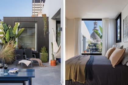 El nuevo volumen de steel frame, ubicado para tener una gran vista al despertar.