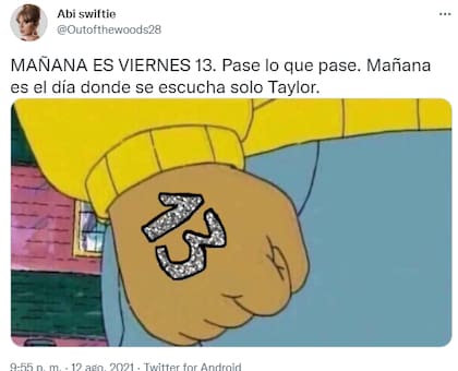 El número 13 también motivó a los fanáticos de Taylor Swift, que tiene un disco con ese nombre.