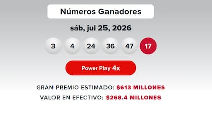 El número ganador del sorteo de Powerball del sábado 25 de julio