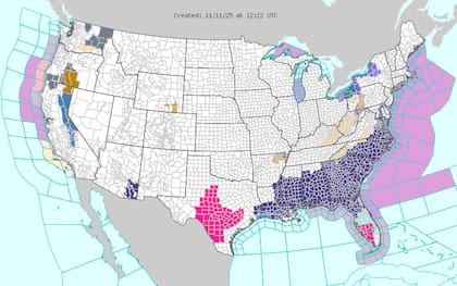 El NWS Chicago informó un 20-30% de probabilidad de nieve ligera o copos dispersos durante las primeras horas del martes