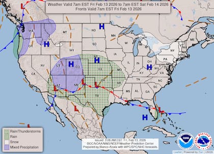 El NWS ha emitido un Riesgo Marginal de tormentas fuertes para la región donde convergen Arkansas, Louisiana y Texas