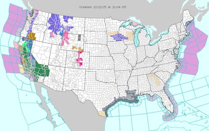 El NWS mantiene un riesgo moderado (nivel 3 de 4) de lluvias excesivas en el norte de California