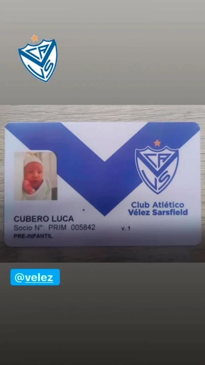 El obsequio que recibió Luca Cubero de parte de Vélez
Foto: Instagram @fabiancuberooficial