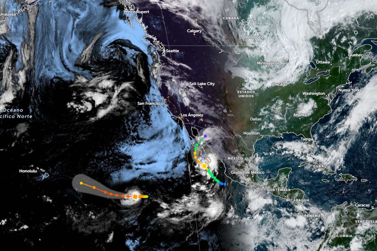 El océano Pacífico oriental presenta la inusual simultaneidad de dos huracanes: Lorena, que se intensifica rumbo a Baja California Sur con posibles impactos en tierra, y Kiko, que se fortalece como huracán mayor en aguas abiertas