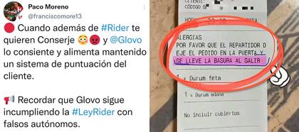 El ofensivo ticket que recibió un repartidor de la app Glovo y que fue replicado por un usuario en Twitter