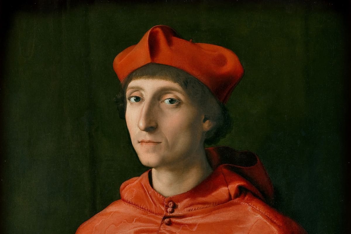 El óleo sobre tabla "El Cardenal", de Rafael, (1510 - 1511), pertenece a la colección del Museo del Prado; está registrado con dos códigos, en sus extremos inferiores