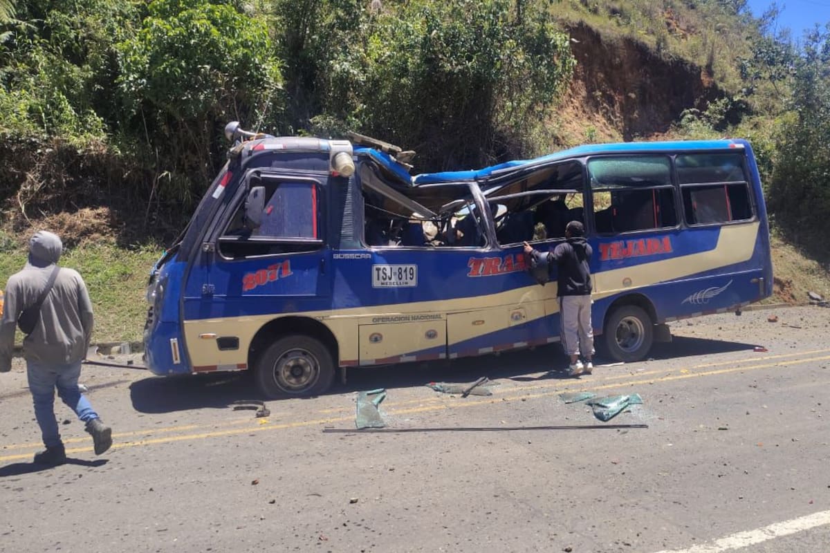 El ómnibus atacado en Colombia