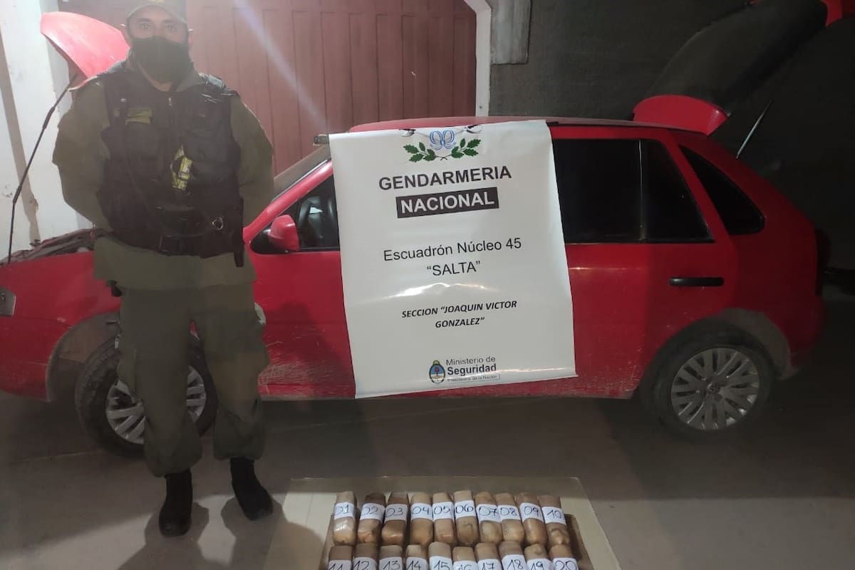 El operativo fue realizado por gendarmes en la ruta provincial N° 30, en Salta