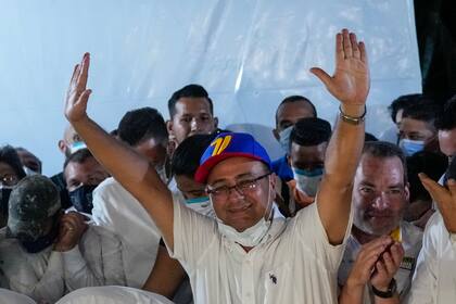 El opositor Sergio Garrido celebra su victoria en Barinas