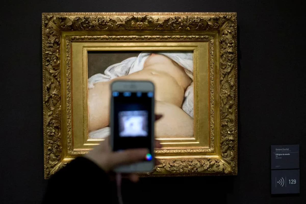 "El origen del mundo", de Courbet, pertenece a la colección del Museo de Orsay de París, que lo prestó al Pompidou para una exposición sobre Lacan