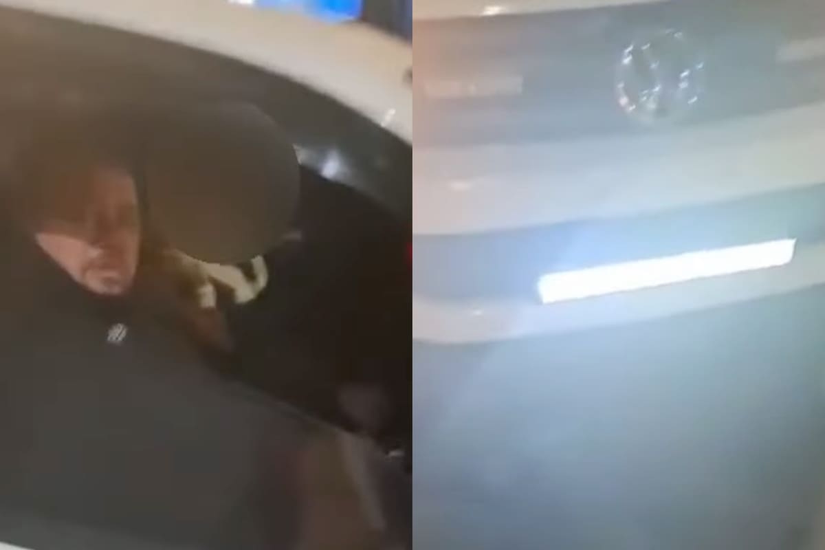 El otro conductor involucrado grabó la camioneta para mostrar que no tenía ninguna patente visible