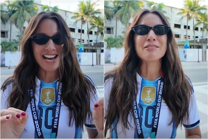 El otro look de Pampita en la previa del partido de la Argentina